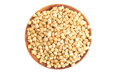 Buckwheat Grain on a White Background