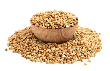 Buckwheat Grain on a White Background