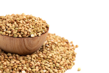 Buckwheat Grain on a White Background