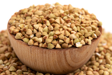 Buckwheat Grain on a White Background