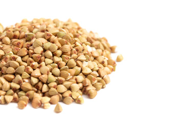 Buckwheat Grain on a White Background