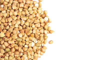 Buckwheat Grain on a White Background