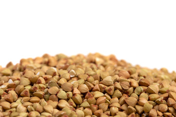 Buckwheat Grain on a White Background