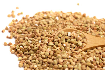 Buckwheat Grain on a White Background