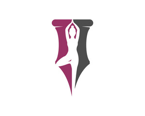 Woman ballet inside the nib logo