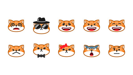 Cute cat emoticon set series