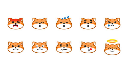 Cute cat emoticon set series