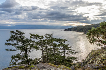 clouds over the ocean at Creyke Point at East Sooke Regional Park, British Columbia, Canada