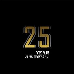 Fototapeta na wymiar Anniversary Logo Vector Template Design Illustration gold and black