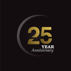 Anniversary Logo Vector Template Design Illustration gold and black