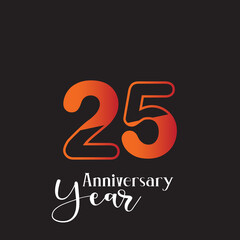 Anniversary Logo Vector Template Design Illustration orange and black