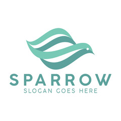 Colorful Vector 3d Volume Logo Design Bird, sparrow, stylized. flying bird vector illustration.
