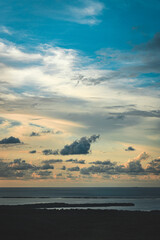 sunset on the sea with clouds