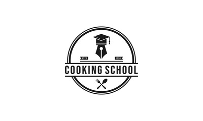 logo for school that teaches how to make and serve food like a professional chef