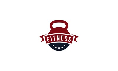 simple fitness logo in white background