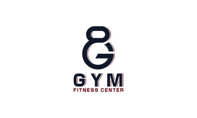 logo for GYM with Kettlebells in the shape of a unique G