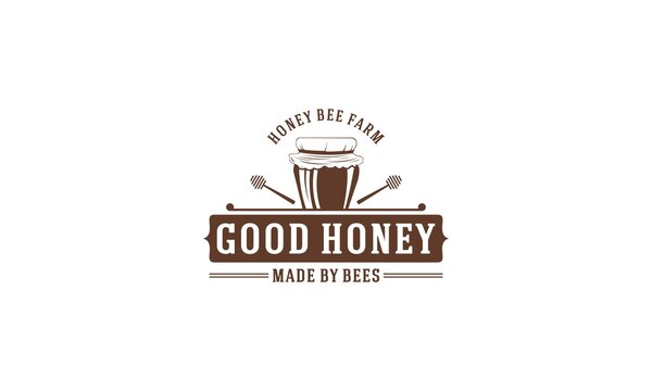 logo for honey or honey farm that produces the best honey
