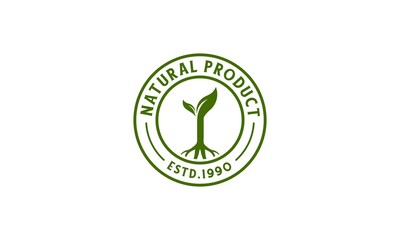logo for best natural products on white background