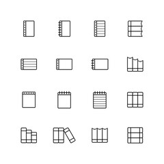 Book outline vector icon set. The set includes icons as educational literature, bookstore, textbook, notebook, ebook