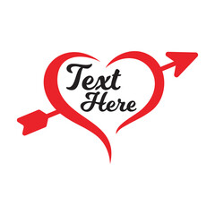 Vector Abstract Heart and Arrow Frame Template