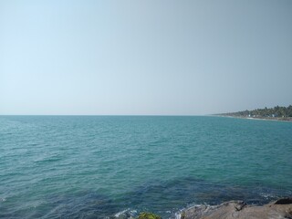 view of the sea from the beach, Muthalapozhi port Thiruvananthapuram Kerala