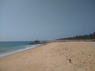 view of the sea from the beach, Muthalapozhi port Thiruvananthapuram Kerala