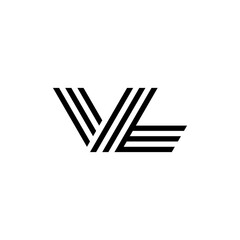 VL letter logo modern monogram, creative, geometric shapes smooth parallel lines