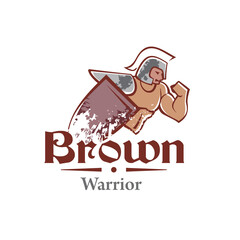 warrior knight hero ancient logo