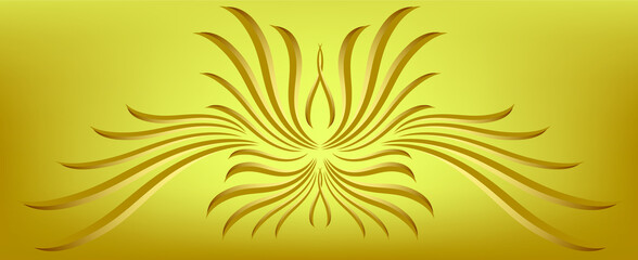 Gold color abstract wing curve pattern background.eps