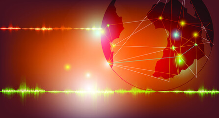 Abstract Gold digital communication technology background. Vector illustration