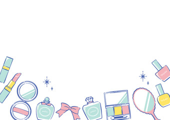 simple frame of cosmetic items