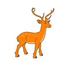 Vector illustration of deer cartoon on white background - 412755196