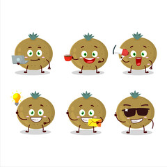 Ceylon gooseberry cartoon character with various types of business emoticons