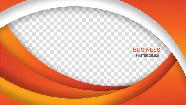 Business Poster With Elegant Orange Curve Shapes. -  Vector.