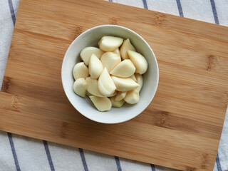 신선한 유기농 채소 마늘, 음식재료 
