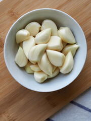 신선한 유기농 채소 마늘, 음식재료 
