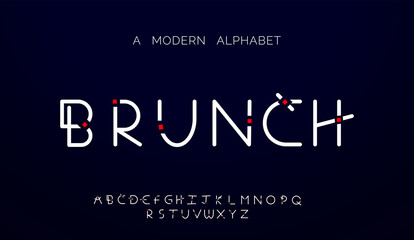 Modern abstract alphabet fonts. typography technology, electronic, movie, digital, music, future, logo creative font