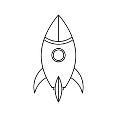 Vector icon rocket flying isolated on blank background color editable