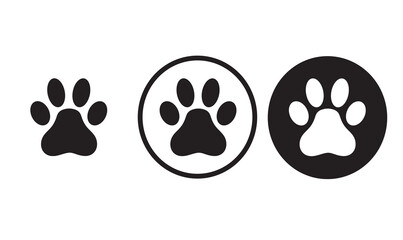 dog print icon black outline for web site design 
and mobile dark mode apps 
Vector illustration on a white background