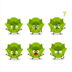 Cartoon character of savoy cabbage with what expression