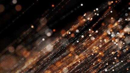 Abstract digital fiber optic lines moving dots background, Dots and connecting with lines shallow depth of field. Magic digital space. Macro shot 3d animation motion graphics. - Powered by Adobe