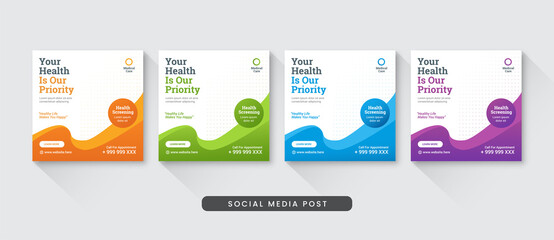 Medical and healthcare social media post template - 412766343