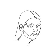 face of a women one line drawing