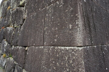 Stone wall at Hikone castle in Shiga Prefecture, Japan - 彦根城 石垣 城壁 日本 滋賀