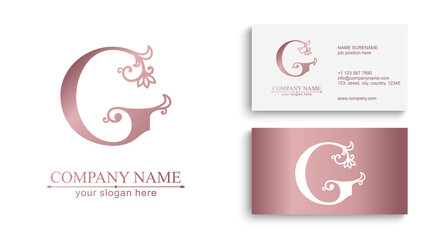 Premium Vector G logo. Monnogram, lettering. Personal logo or sign for branding an elite company and business cards