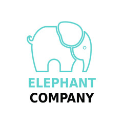 Simple Flat Minimalist Elephant Animal Logo Concept Vector Design. For Education, technology, store, business logo