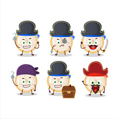 Cartoon character of slice of burmese grapes with various pirates emoticons