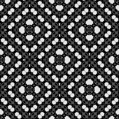 Geometric vector pattern with triangular elements. Seamless abstract ornament for wallpapers and backgrounds. Black and white colors.