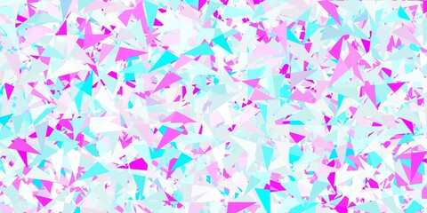 Light pink, blue vector background with triangles.