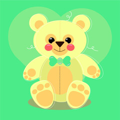 Toy bear on the background with a heart.